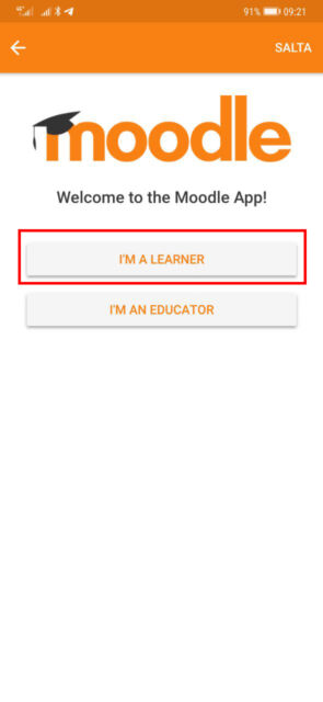 6. clicca su i am a learner 6. clicca su i am a learner