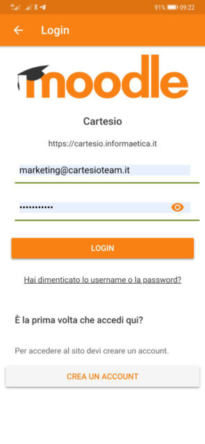 8. inserire le credenziali 8. inserire le credenziali
